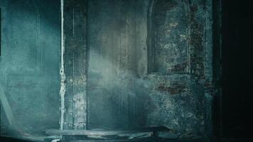 Mysterious Ancient Monastery Ruins at Dawn With Sunlight Filtering Through video