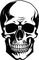 A bold, graphic silhouette of a human skull, perfect for designs needing a strong, iconic element vector