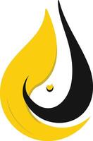 Abstract Drop of Liquid with Yin Yang Symbol vector