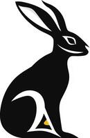 A simple yet striking silhouette of a rabbit, perfect for branding, logos, or design projects vector