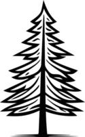 A simple yet stylish illustration of a fir tree, perfect for nature themed designs, logos, and more vector