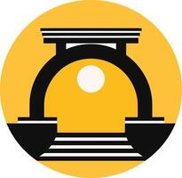 Archway on a Yellow Background vector