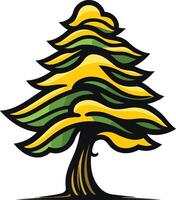 Stylized Illustration of a Pine Tree vector