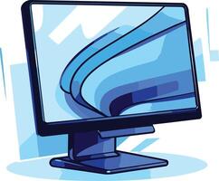 A vibrant blue and black illustration of a modern computer monitor, perfect for depicting technology, business, or digital concepts vector