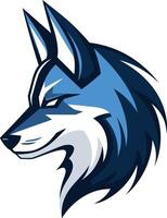 Blue Wolf Head Mascot vector