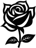 A classic black and white rose illustration, perfect for adding a touch of elegance to any design vector