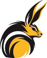 A bold and stylish element logo design featuring a stylized rabbit silhouette vector