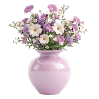 3d illustration of flower vase decoration isolated on transparent background png