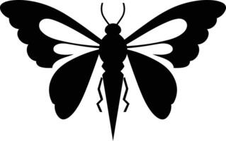 Simple black silhouette of a butterfly, perfect for logo, icon, or design element vector