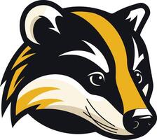 Bold and dynamic illustration of a badger mascot, perfect for sports teams, clubs, or branding vector