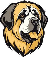 A friendly and lovable saint bernard dog with a big smile and tongue out vector