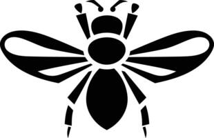 Simple, bold black bee silhouette, perfect for logos, branding, and design projects vector