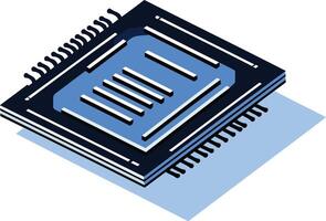 Isometric Illustration of a Microchip vector