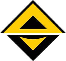 Abstract geometric logo design with a black and yellow color scheme vector