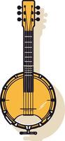 A simple, clean illustration of a banjo, perfect for use in music related projects, website design, or social media vector