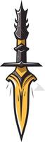 A stylized illustration of a dagger with a sharp blade and a black hilt, perfect for gaming, branding, or fantasy designs vector