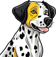 Cute cartoon dalmatian dog with a happy expression vector