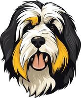 Cute cartoon illustration of a bernese mountain dog with a friendly expression vector