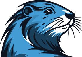 A powerful and dynamic logo featuring a blue gopher head, perfect for sports teams, businesses, and branding vector
