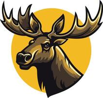 A powerful and majestic moose head logo design, perfect for branding, apparel, and wildlife related projects vector