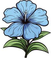 Blue Hibiscus Flower Illustration vector