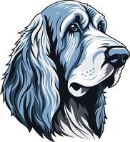 Blue and White Dog Portrait vector