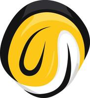 Abstract Yellow and Black Swirl Design vector