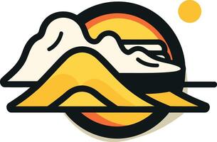 Sunset over a Mountain Range vector