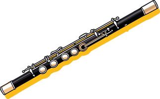 Black Flute on a Yellow Background vector