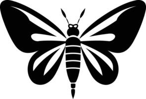 Simple black and white silhouette of a butterfly vector