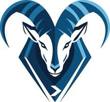 Abstract Illustration of a Goat with Large Horns vector