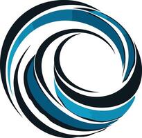 Abstract Circular Design with Blue and Black Swirls vector