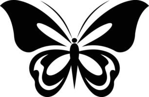 Simple, elegant black and white butterfly silhouette vector