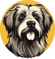 Cute Dog Portrait on Yellow Background vector