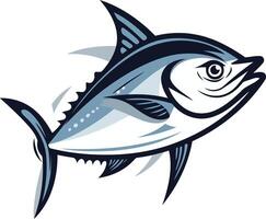 A stylized illustration of a tuna fish, perfect for branding, logos, and designs related to seafood, fishing, and the ocean vector