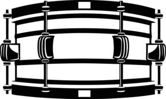 Black and white illustration of a snare drum, perfect for music related projects, branding, or website designs vector