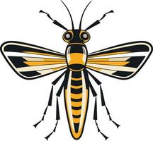 Stylized Bee Illustration with Yellow and Black Stripes vector