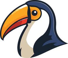 Toucan Illustration with Large Beak vector