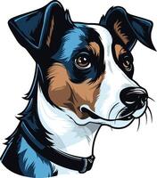 A charming illustration of a jack russell terrier, captured in a dynamic pose vector