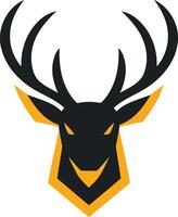 Black and Gold Stag Logo Design vector