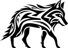 Tribal wolf tattoo design, perfect for use on clothing, prints, and more vector