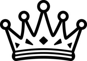 Simple black and white line art illustration of a classic crown, perfect for royalty, power, or success concepts vector
