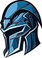 Blue Steel Helmet with Sharp Angles vector