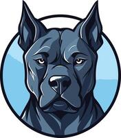 A powerful and bold illustration of a black dog's head, perfect for creating logos, branding, or merchandise vector