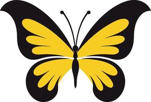 Simple and elegant yellow butterfly illustration perfect for design projects, social media, or web graphics vector