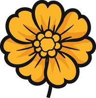 A Single Yellow Flower Illustration vector