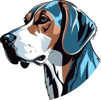 Portrait of a Beagle Dog with Blue and Brown Colors vector