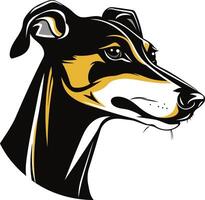 A Profile of a Black and Tan Whippet vector