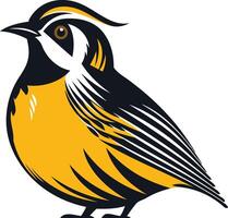 Yellow and Black Bird with a Crest vector