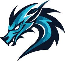 Blue Dragon Logo with Sharp Design vector